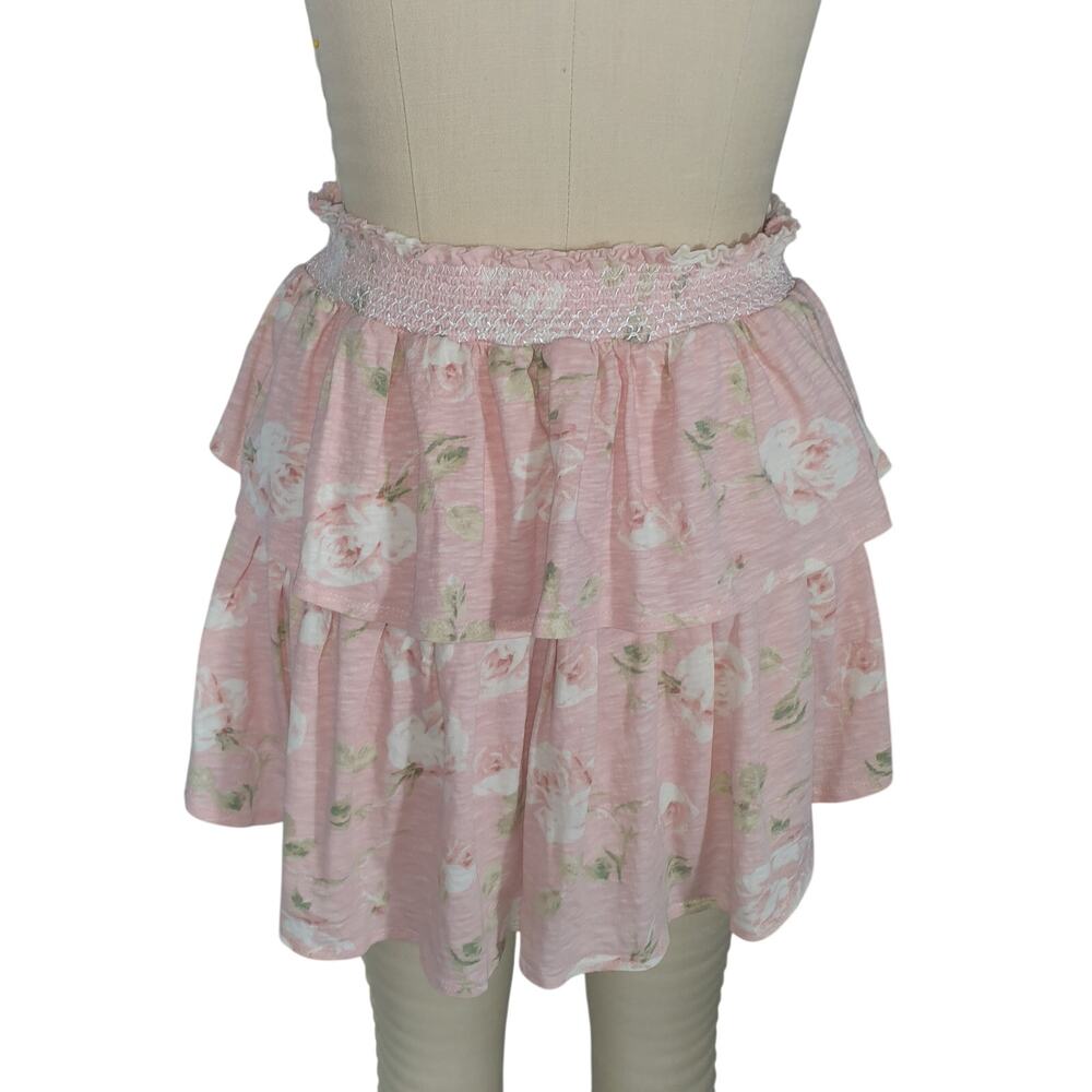 Loveshackfancy Floral Print Ruffle Mini Size S Skirt - Picture 3 of 5